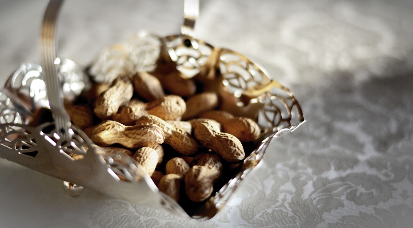 Nikon D610 sample photo. Peanuts, shell, silver bowl photography