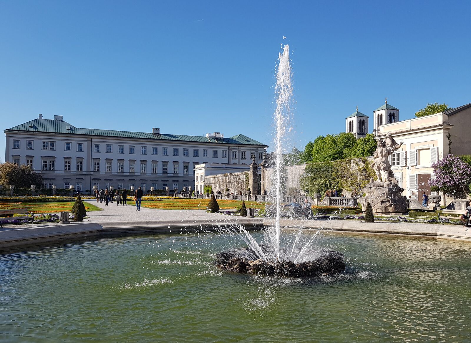 Samsung Galaxy S7 Edge sample photo. Salzburg, mirabell gardens, fountain photography