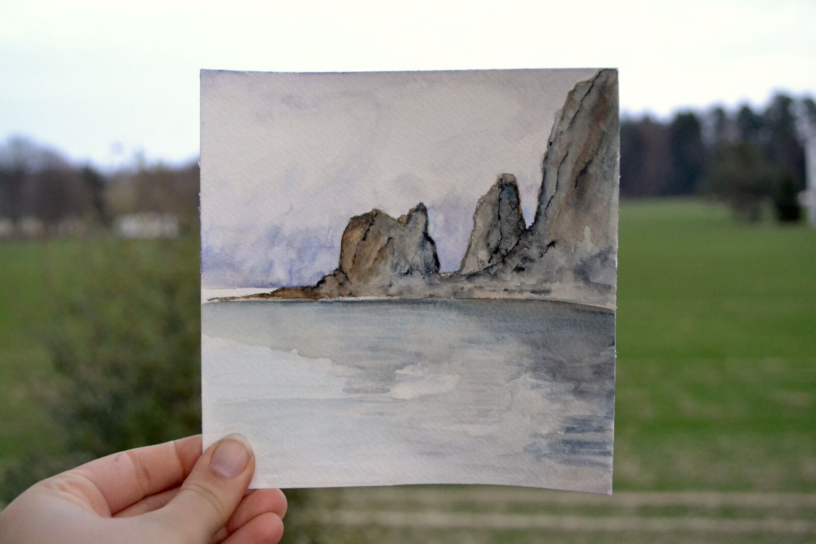 Nikon D3100 sample photo. Hand, landscape, painting, sea photography