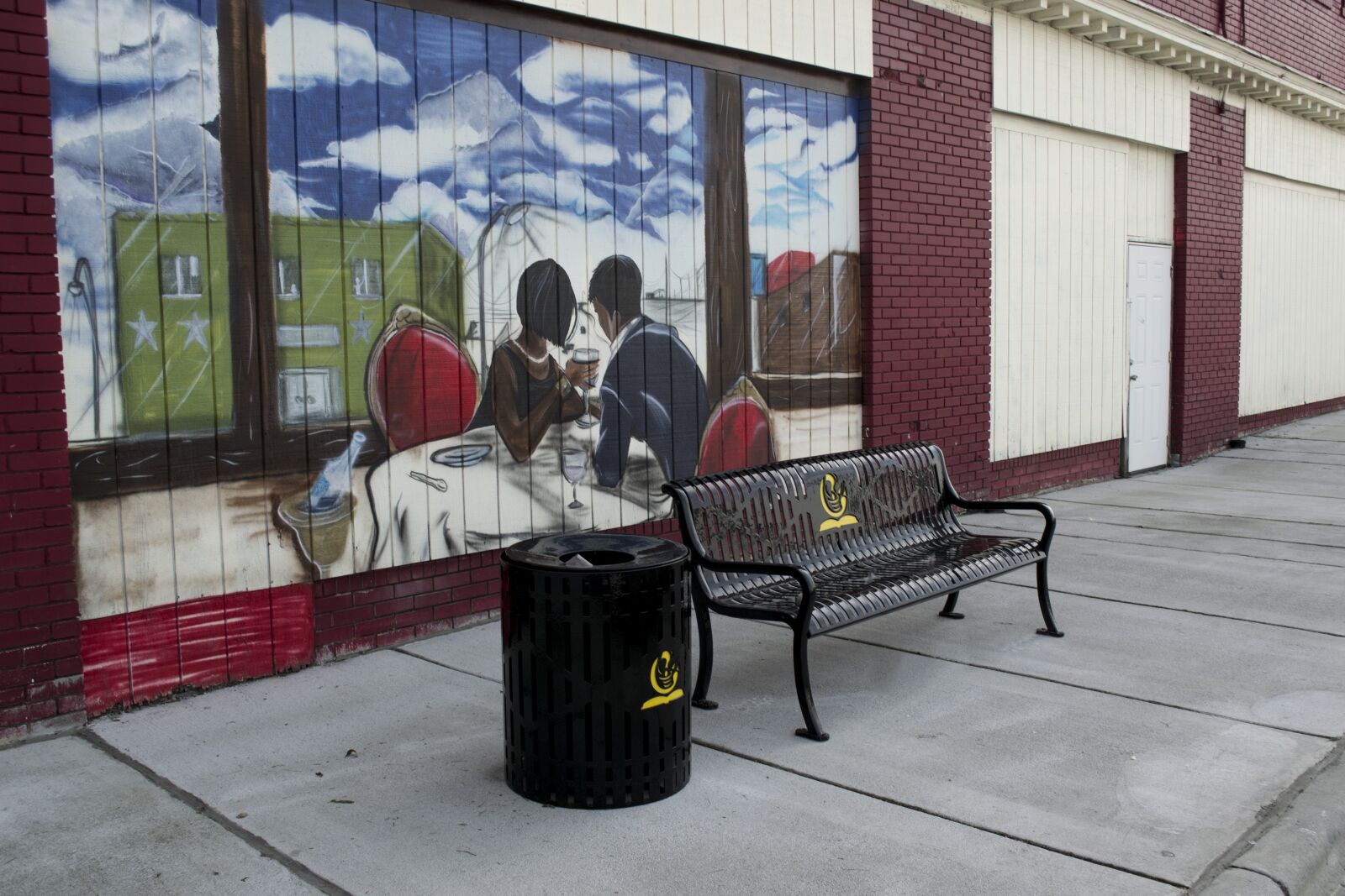 Nikon D3100 sample photo. Bench, sidewalk, downtown photography