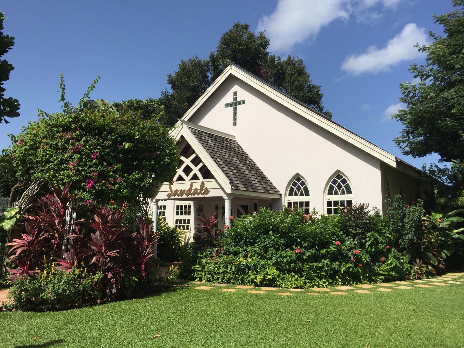 Apple iPhone 6 sample photo. Jamaica, sandals, chapel photography