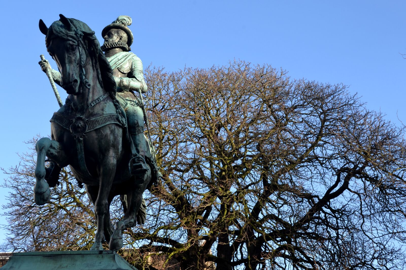 Nikon D3100 sample photo. Tree, horse, statue photography