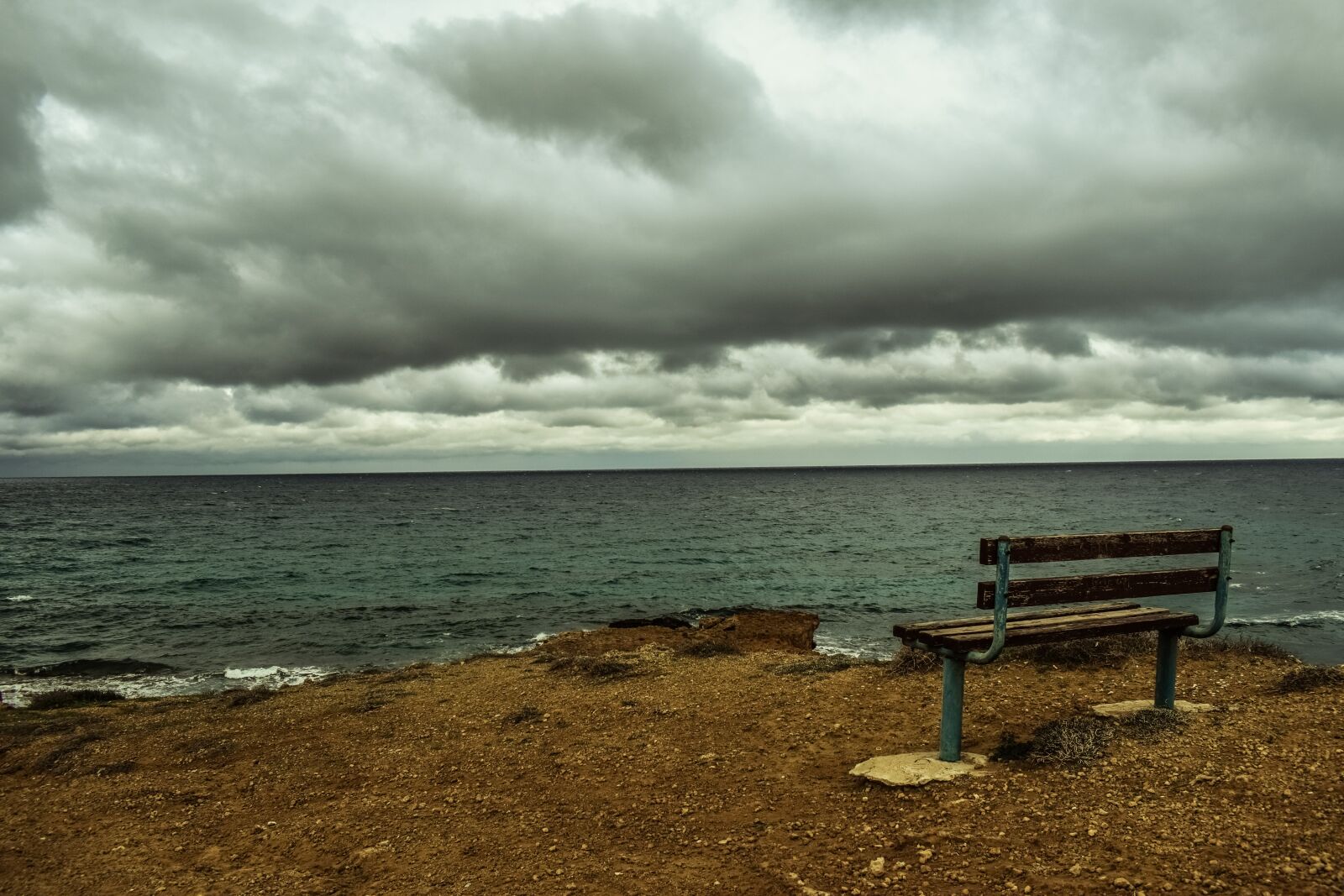 Nikon D3300 sample photo. Bench, sea, horizon photography
