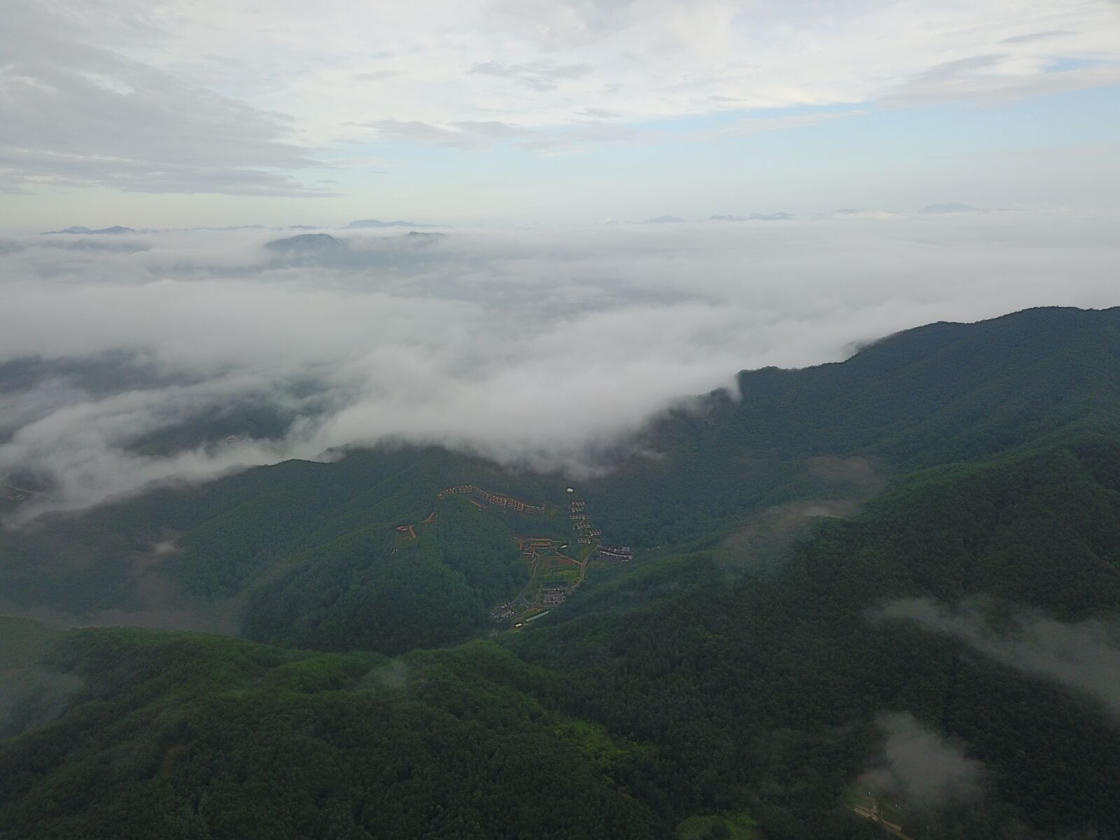 DJI FC220 sample photo. Forest, cloud, clouds continue photography