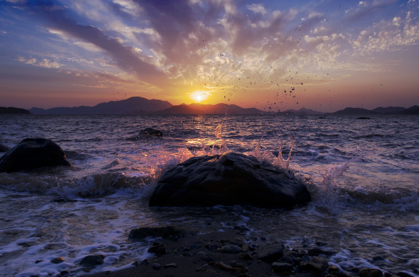 Nikon D300 sample photo. Sunset, the sea, shoals photography