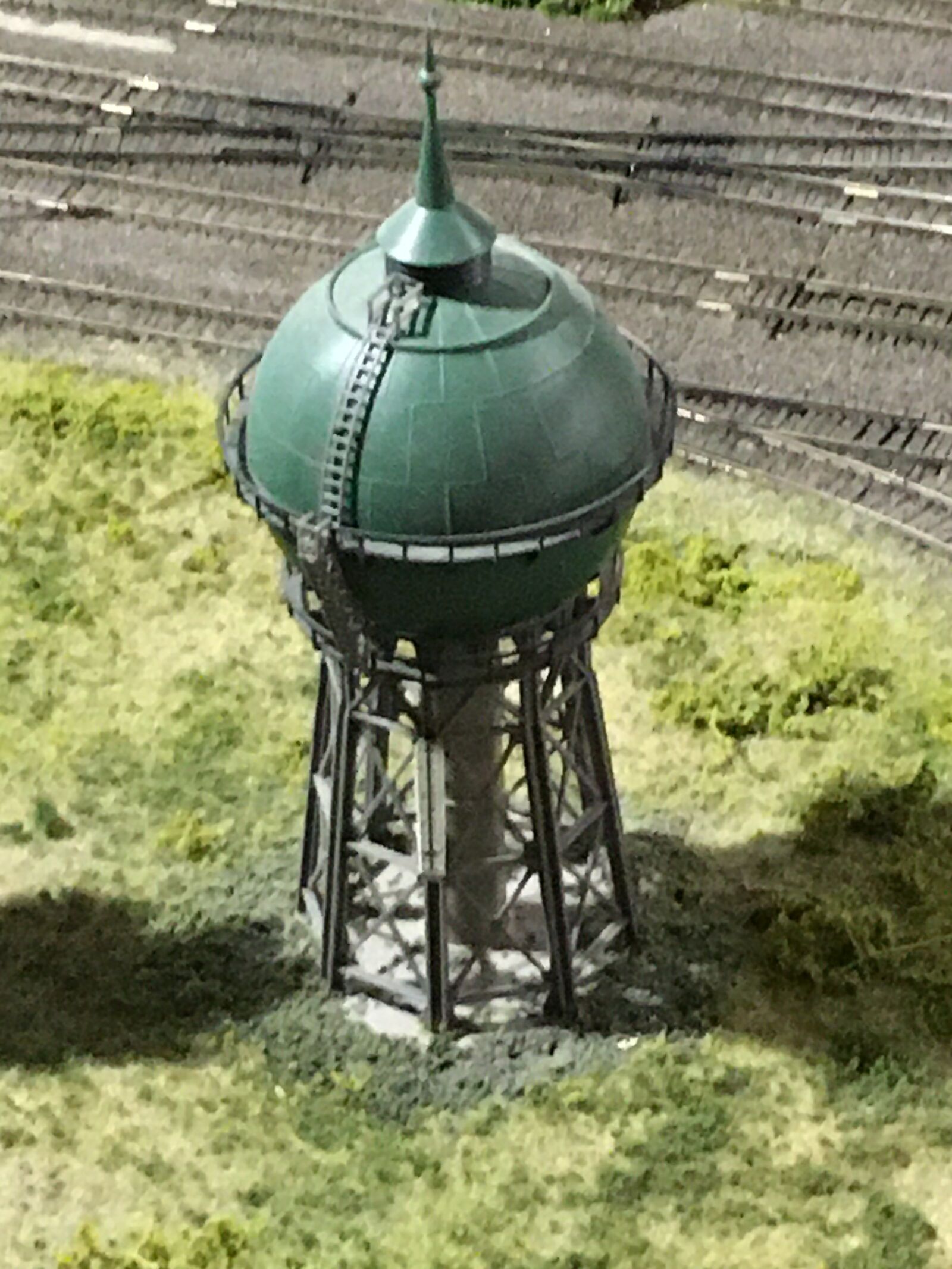 iPhone 6s back camera 4.15mm f/2.2 sample photo. Lookout tower, model railroad photography