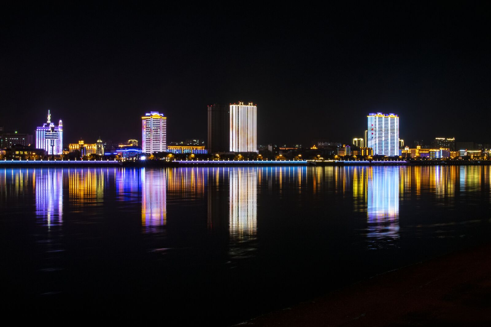Nikon D5300 sample photo. Night, river, reflection photography