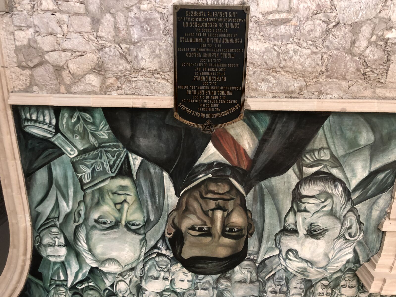 iPhone X back dual camera 4mm f/1.8 sample photo. Mural, museum, painting, president photography
