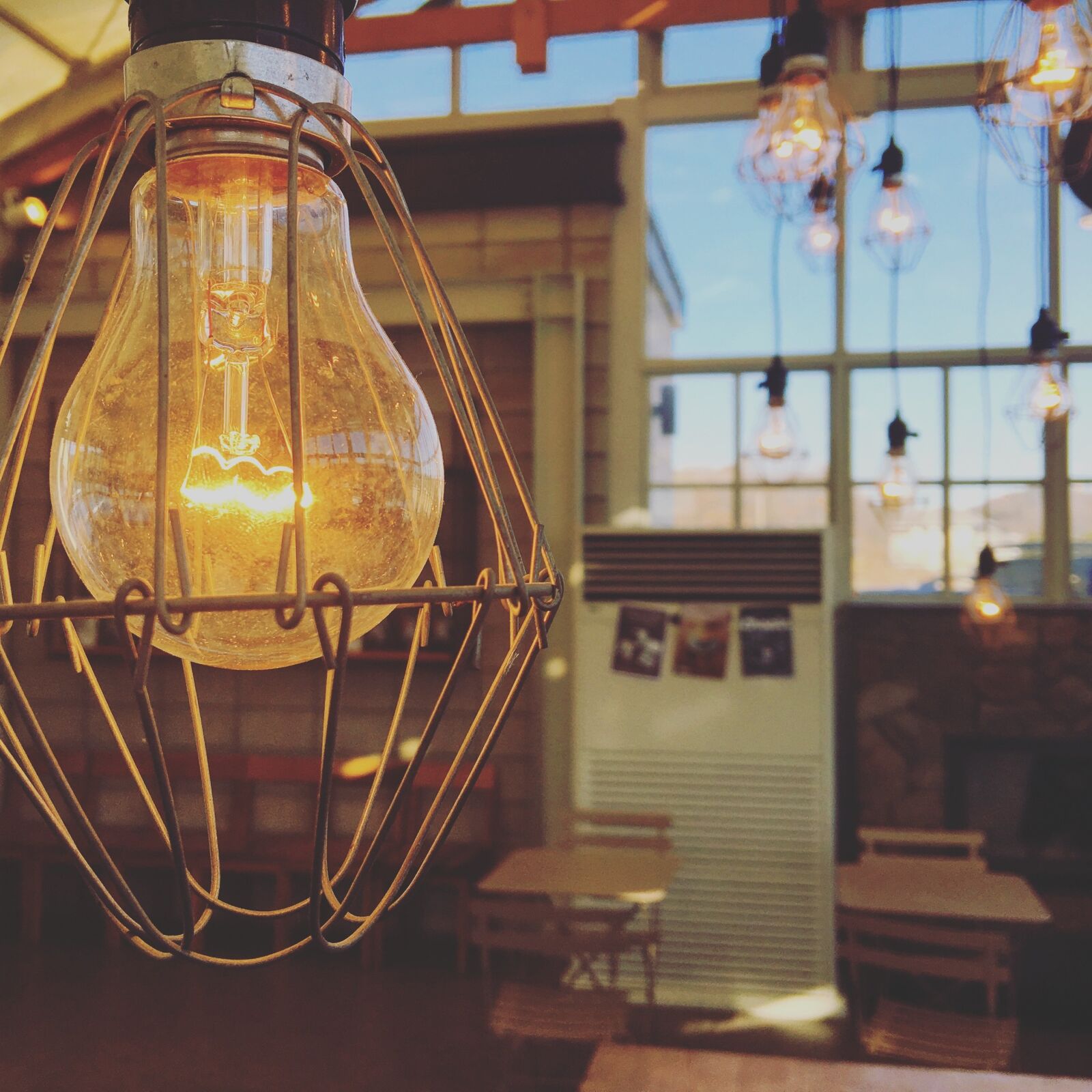 Apple iPhone 6s Plus sample photo. Light bulb, interior, cafe photography