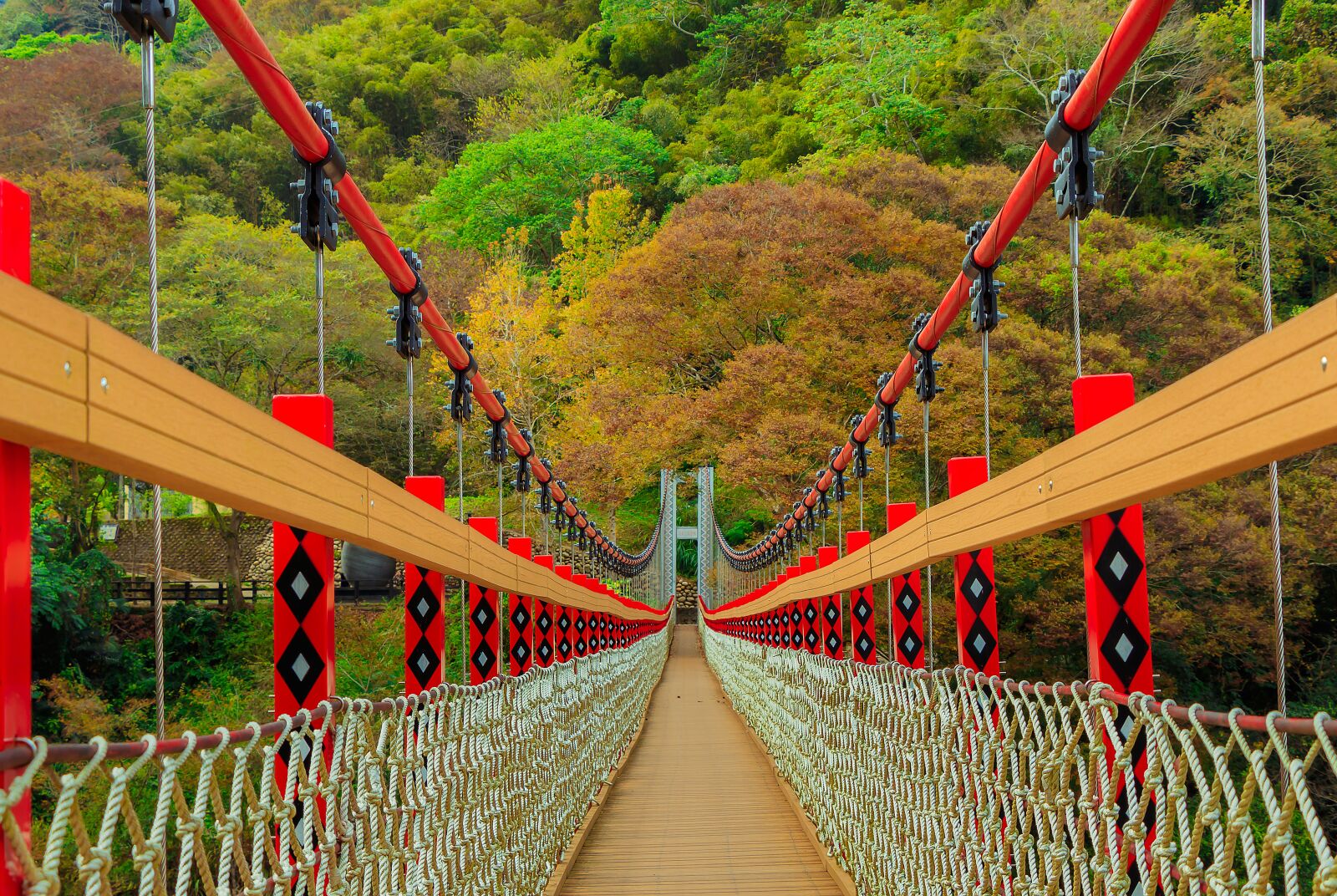 Canon EF-S 18-135mm F3.5-5.6 IS USM sample photo. The red suspension bridge photography