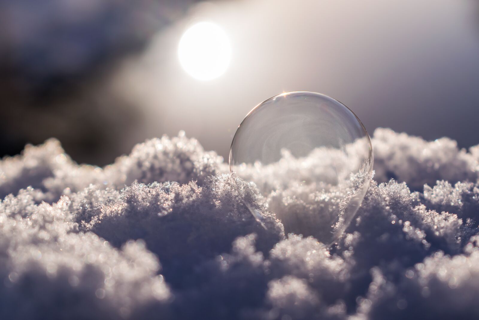 Nikon D5300 sample photo. Soap bubble, snow, frozen photography