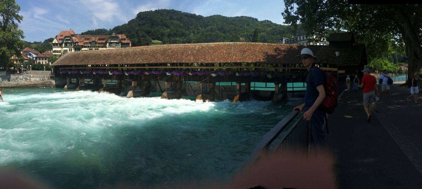 iPhone 5s back camera 4.15mm f/2.2 sample photo. Water, bridge, thun photography