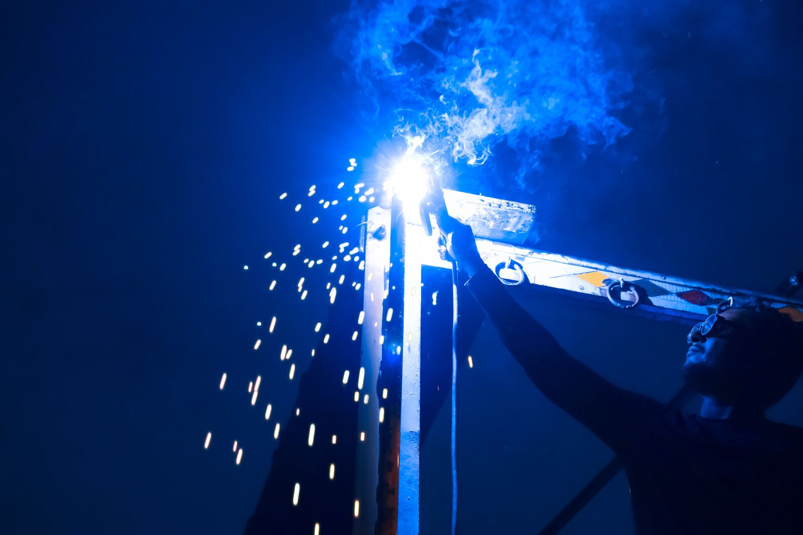 Nikon D3300 sample photo. Welding, spark, smoke photography