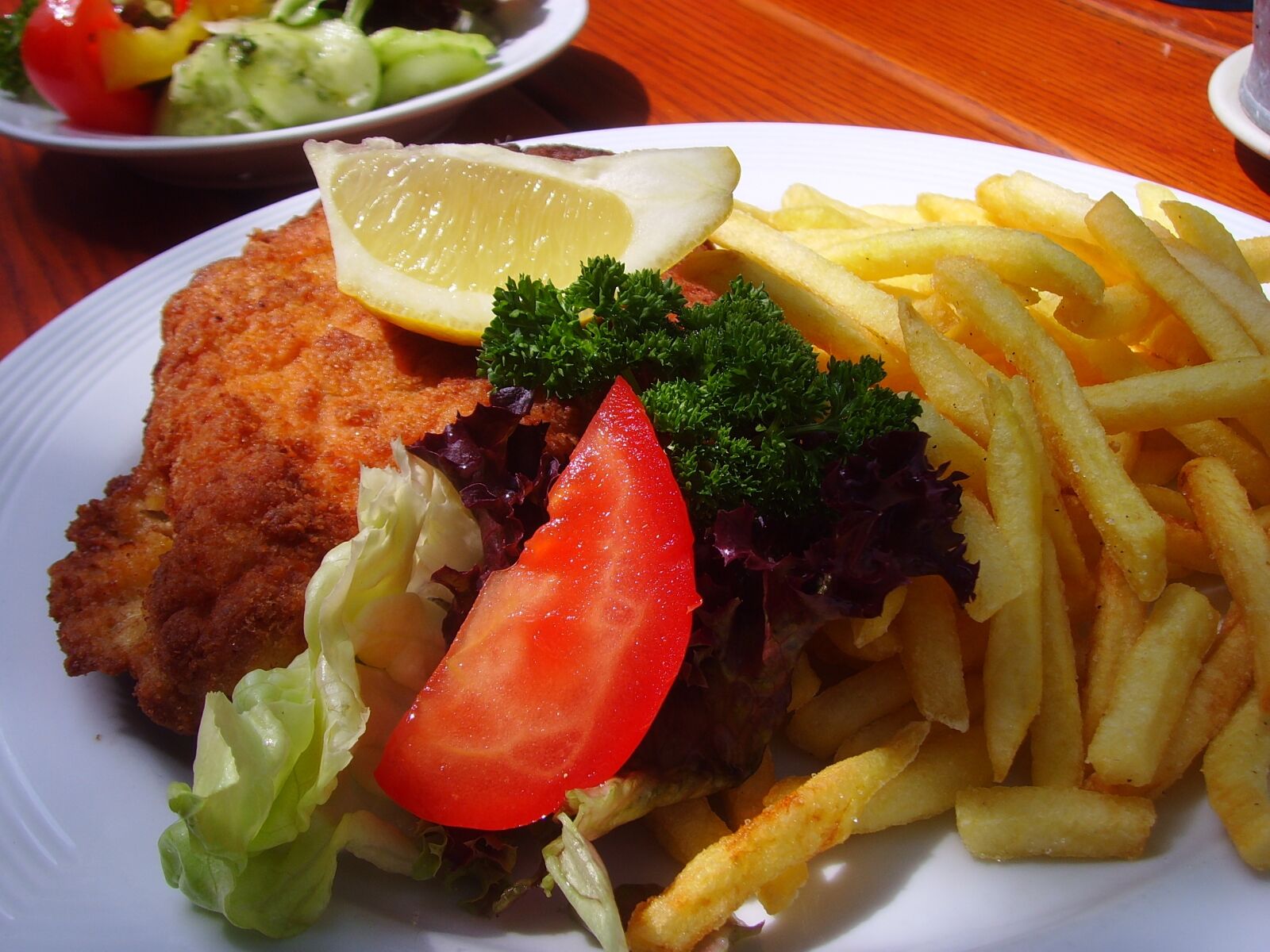 Samsung Digimax i6 PMP, Samsung #11 PMP sample photo. Schnitzel, french, french fries photography