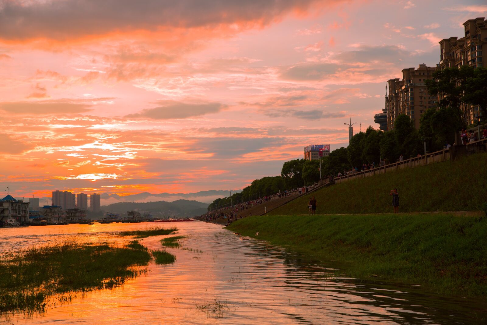 Canon EF 24-70mm F2.8L II USM sample photo. Yichang, riverside park, sunset photography