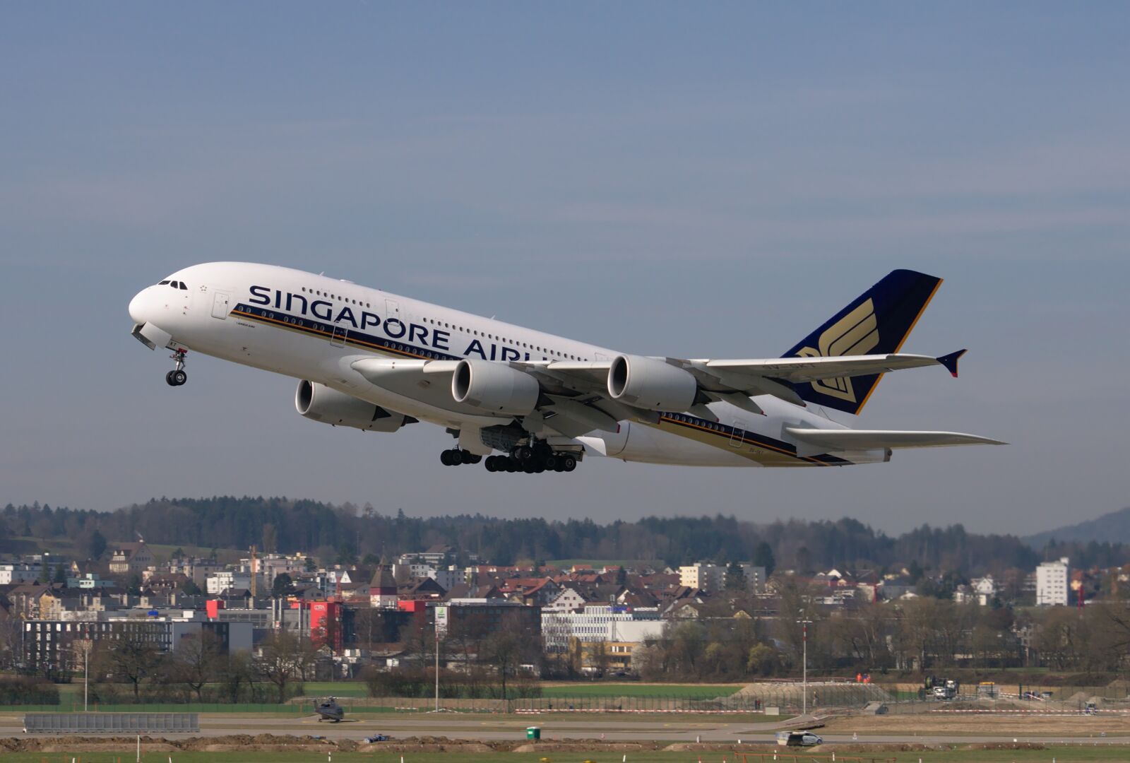 Nikon D300S sample photo. Aircraft, singapore airlines, airbus photography