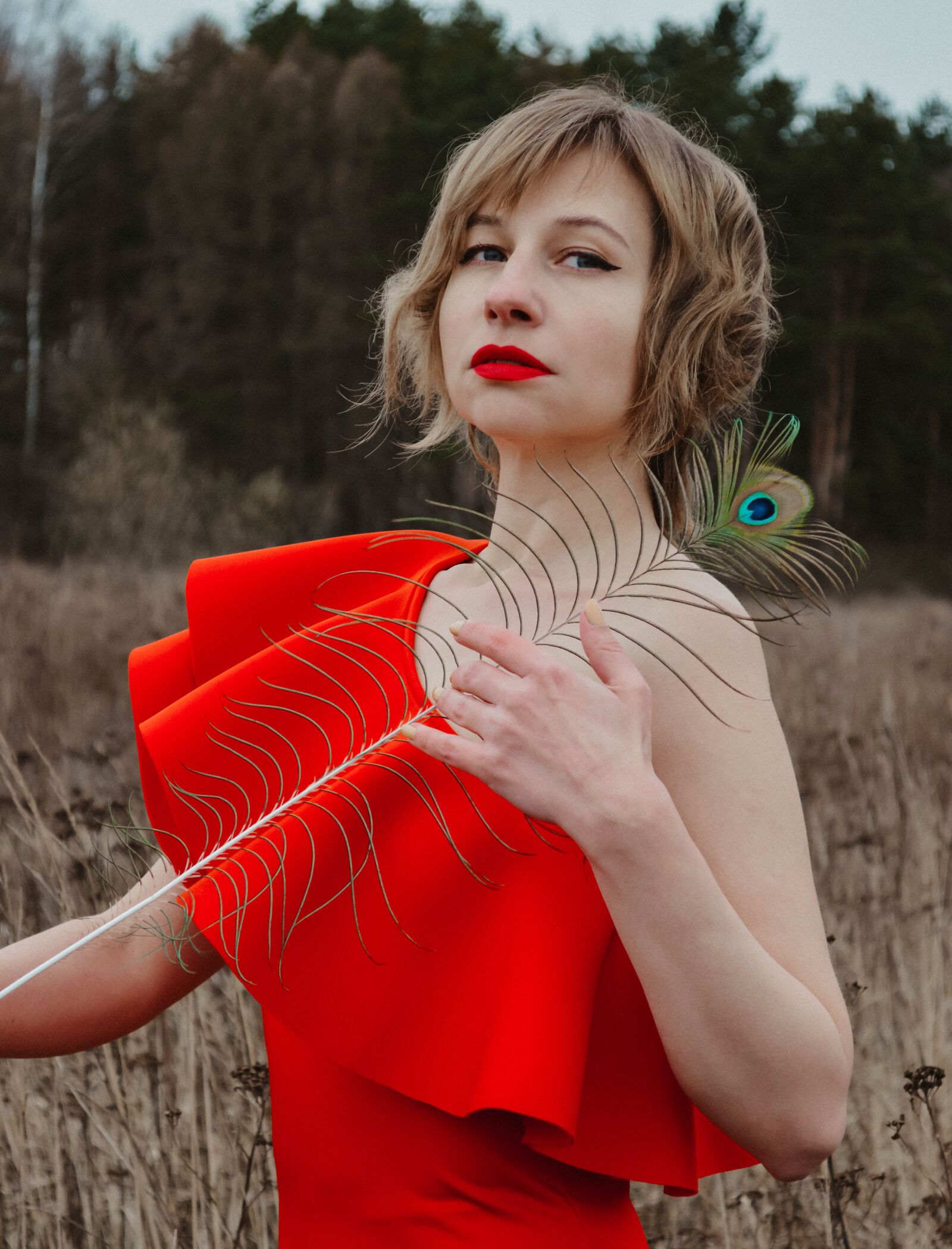 Nikon D3200 sample photo. Red dress, girl, woman photography