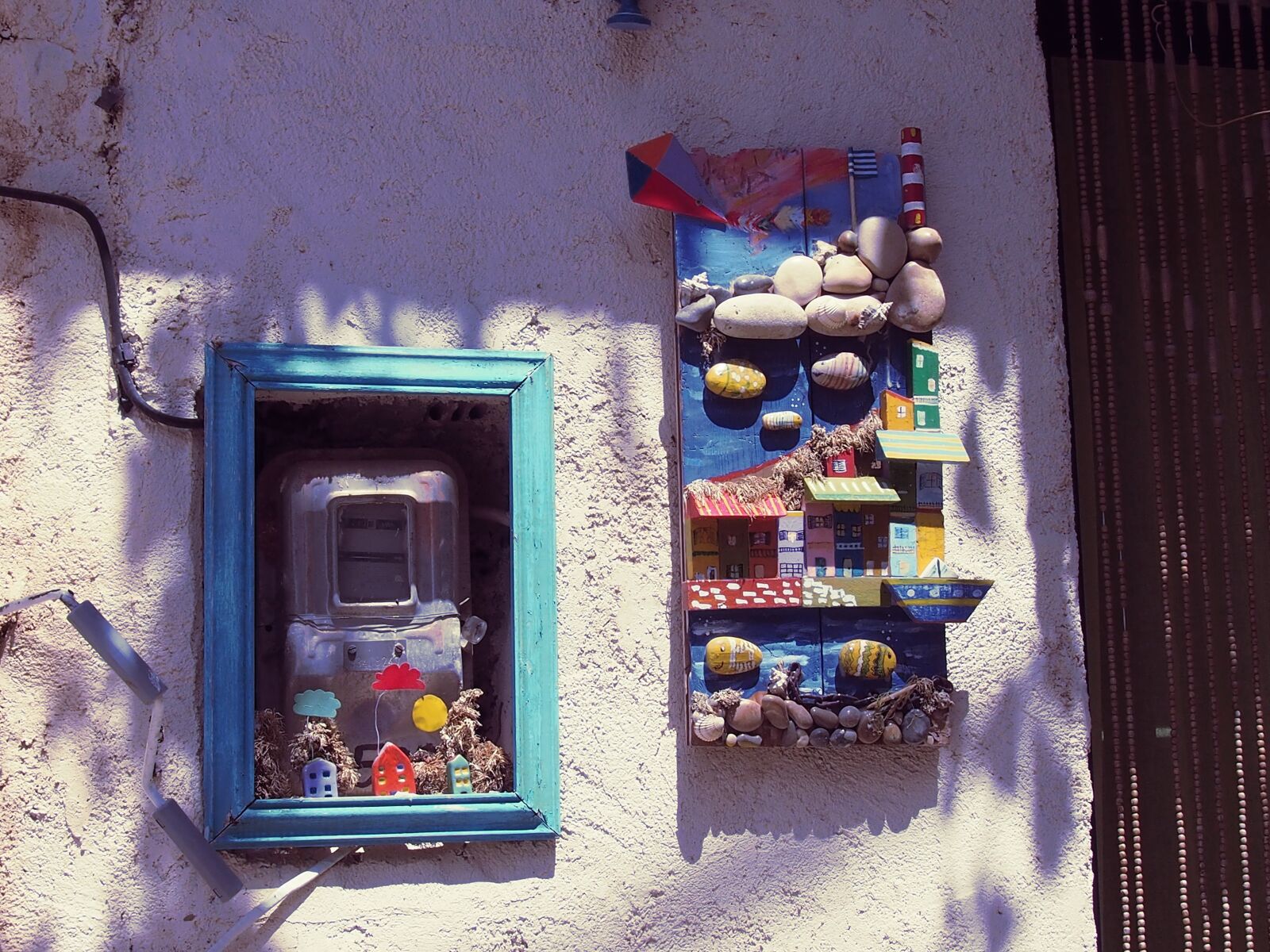Olympus PEN E-PL5 sample photo. Greek, wall, cabinets photography