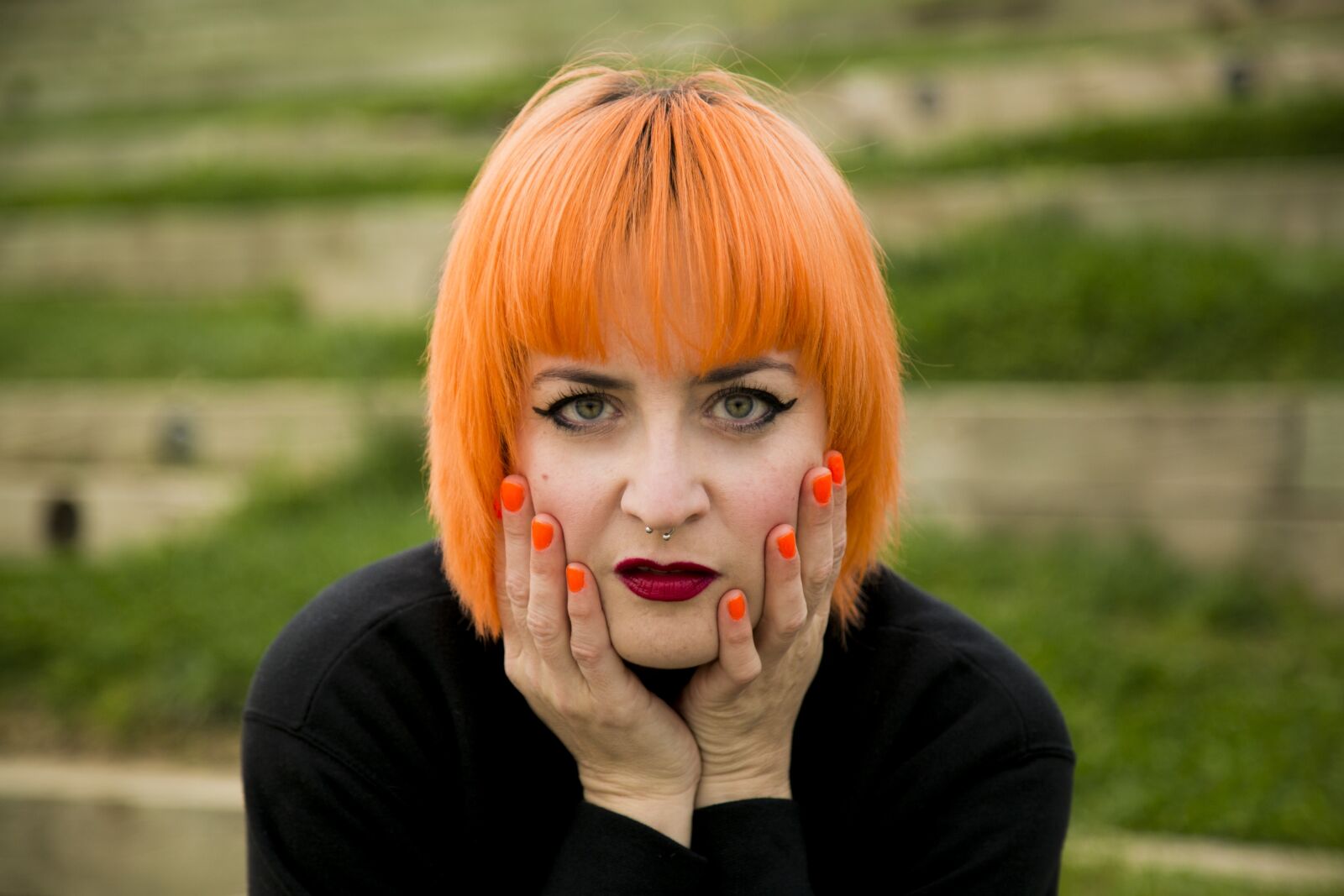 Canon EF 24-105mm F4L IS USM sample photo. Redhead, girl, nail photography