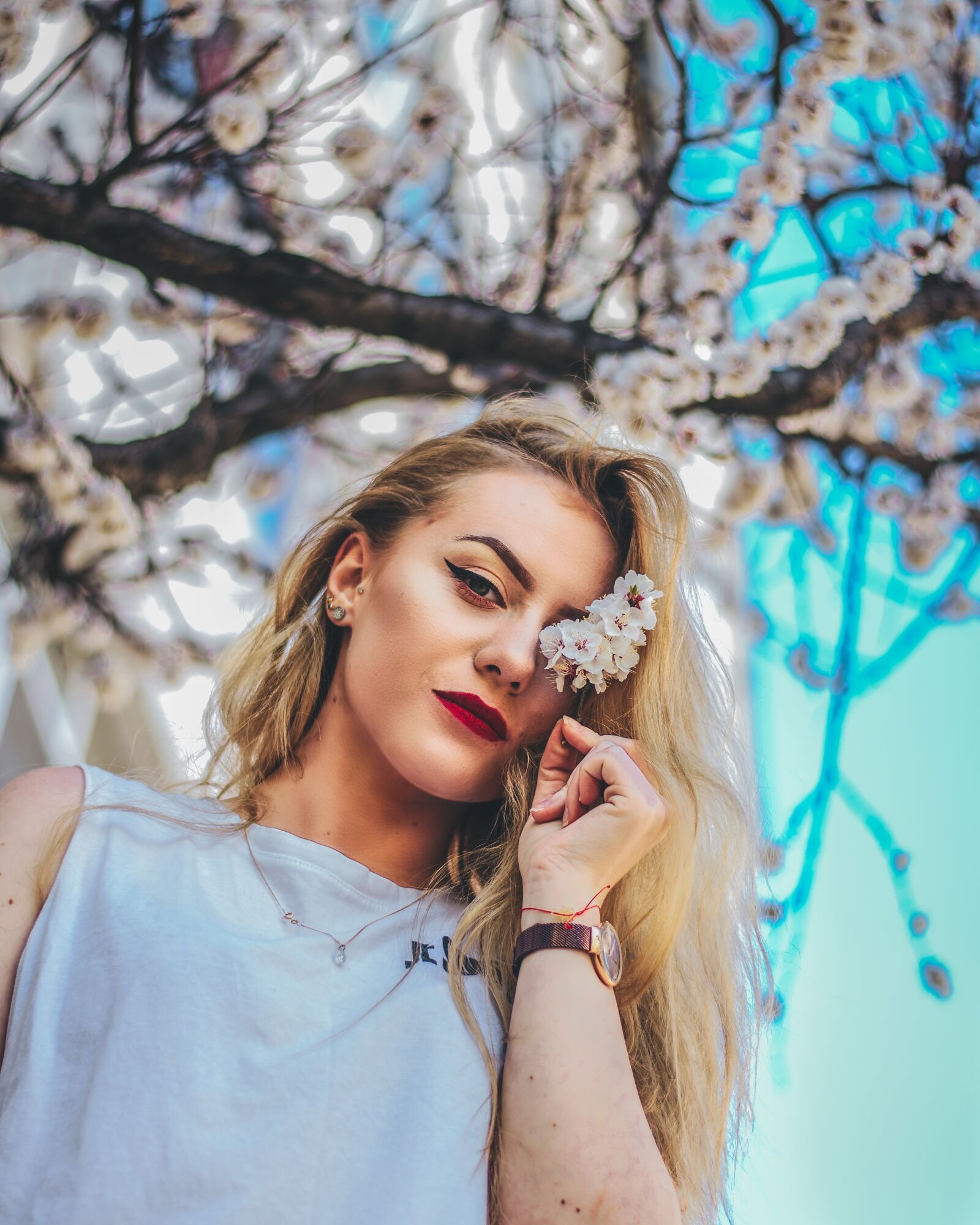 Nikon D3400 sample photo. Flower, portrait, girl photography