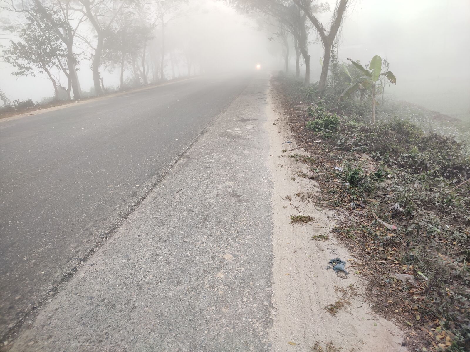 Xiaomi Redmi Note 7 Pro sample photo. Foggy highway, fog, winter photography