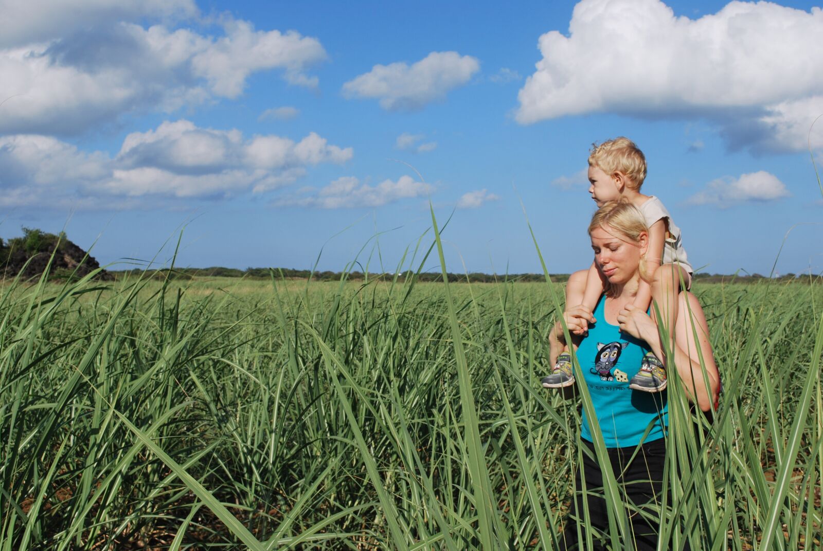 Nikon D60 sample photo. Sugar cane, mother, son photography