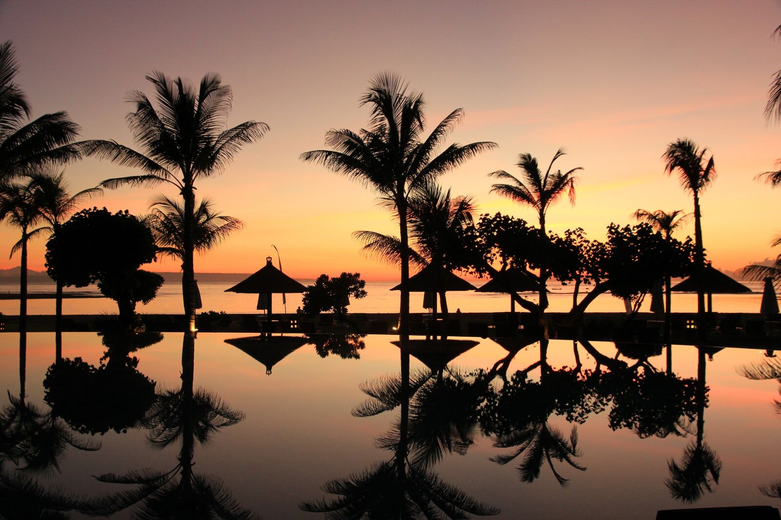 Canon EOS 550D (EOS Rebel T2i / EOS Kiss X4) sample photo. Bali, palm trees, sunset photography