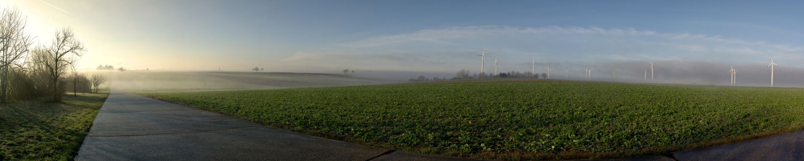 Sony a6000 + Sony E 35mm F1.8 OSS sample photo. Windräder, fog, sun photography