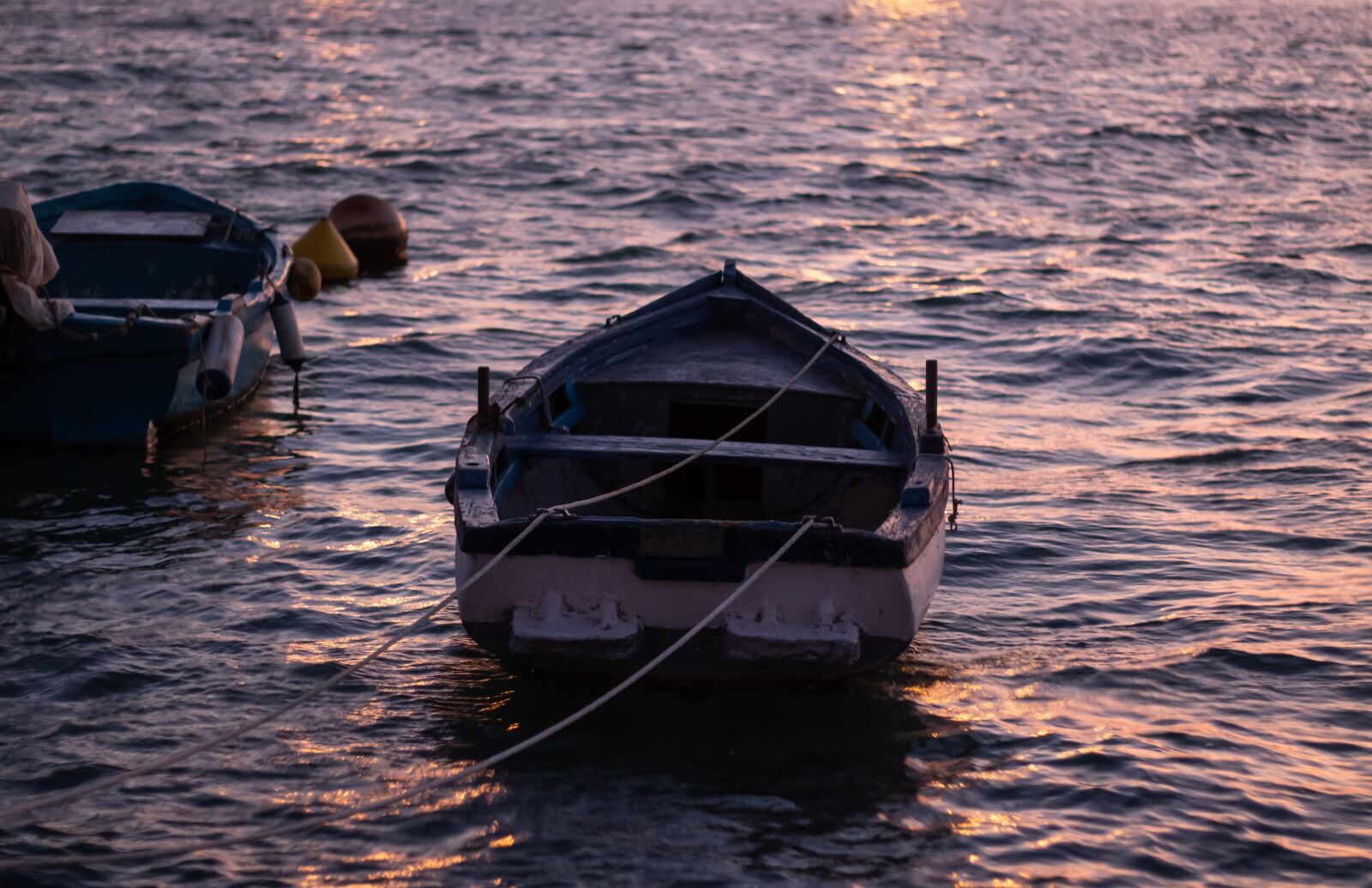 Canon EF 50mm f/1.8 sample photo. Blue, boat, calm photography