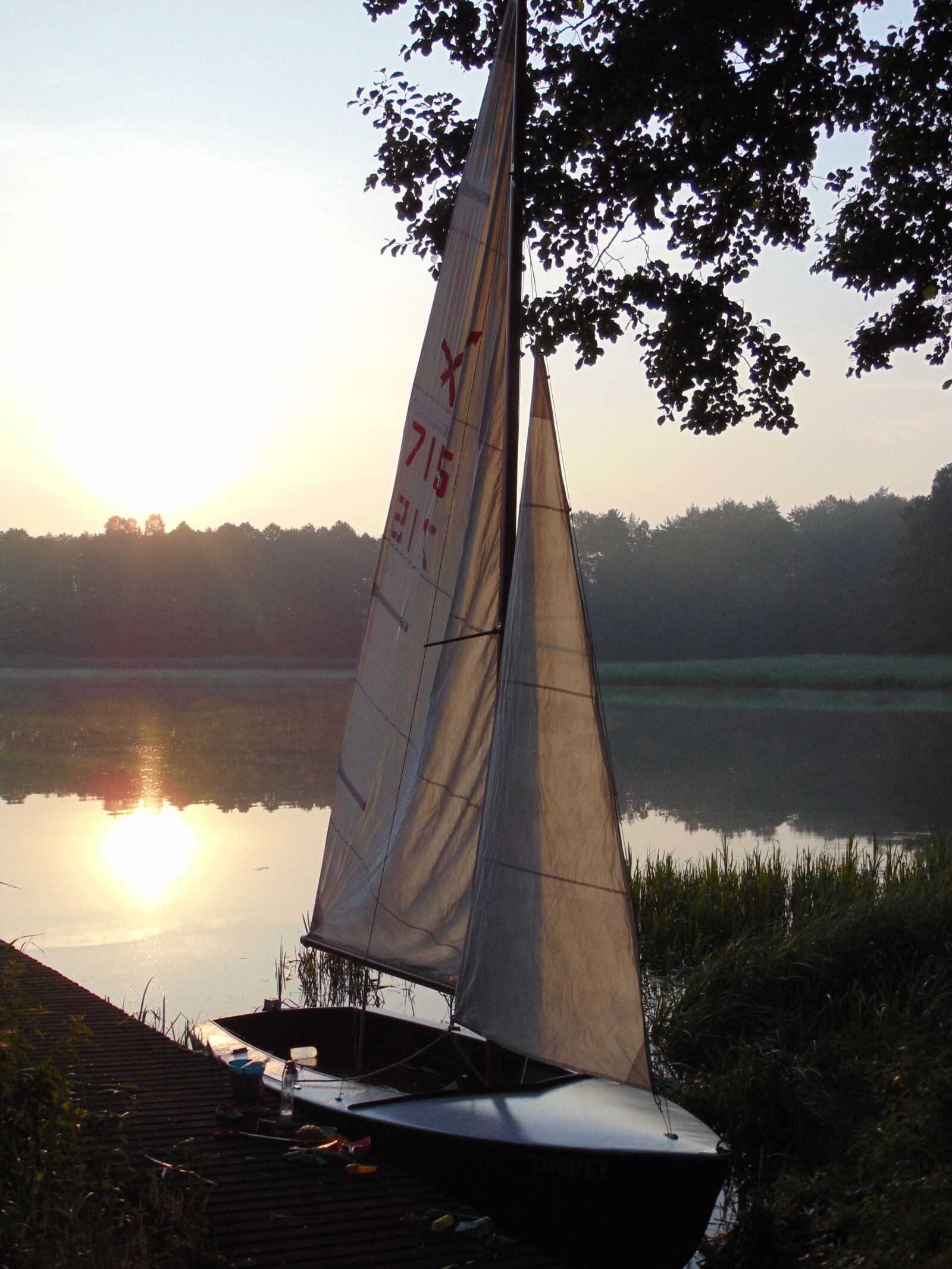 Sony Cyber-shot DSC-H300 sample photo. Sunrise, lake, sailboat photography