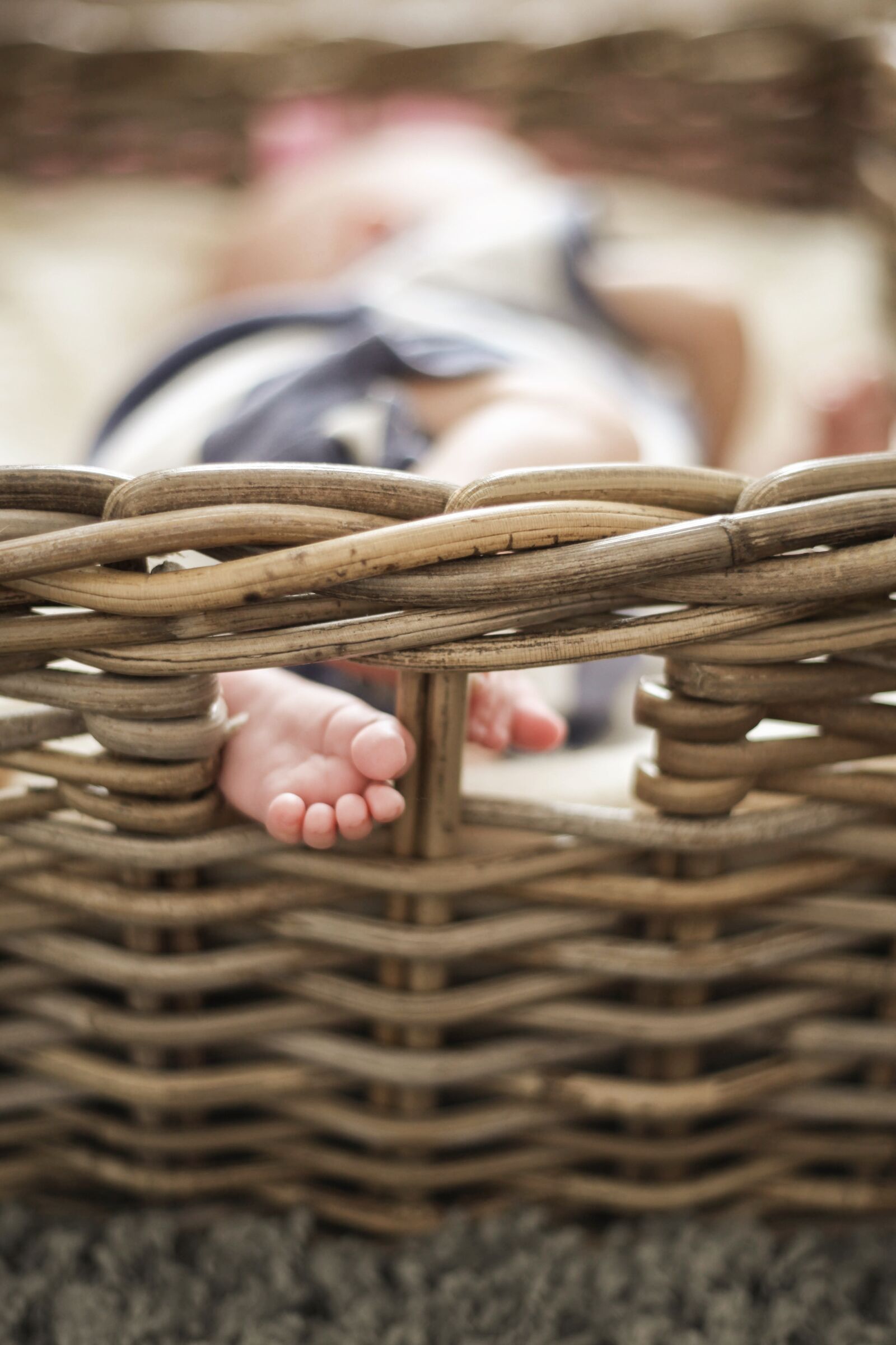 Canon EOS 5D Mark II sample photo. Baby, baby toes, basket photography