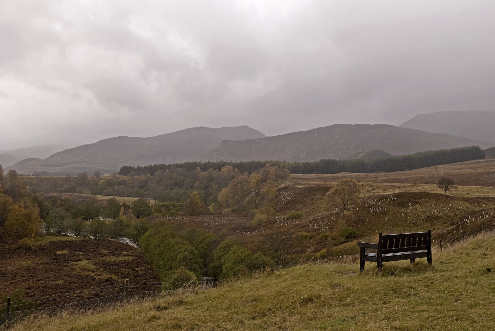 Nikon D60 sample photo. Scotland, scenery, bench photography