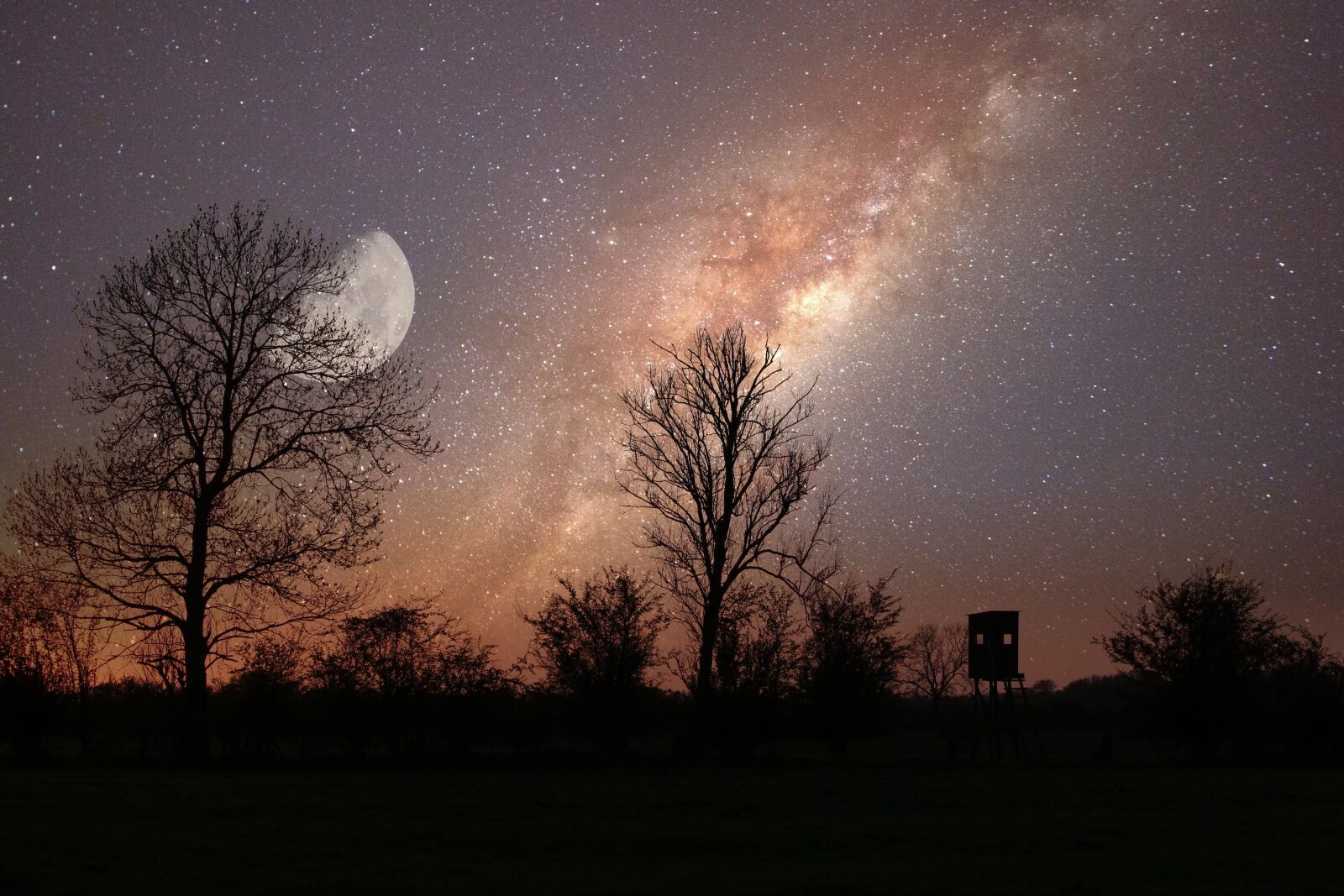 Canon EOS 1300D (EOS Rebel T6 / EOS Kiss X80) sample photo. Moon, milky way, starry photography