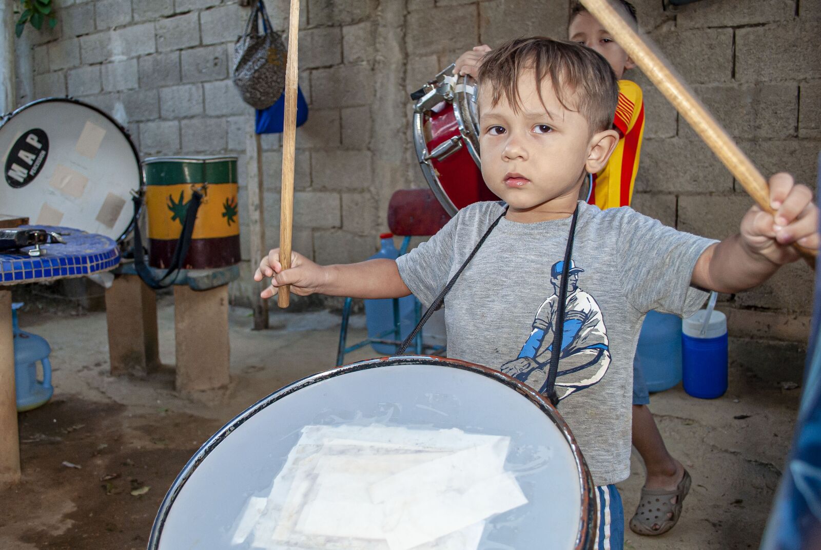 Nikon D3000 sample photo. Child, drum, game photography