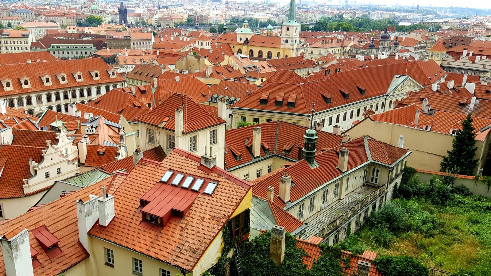 Samsung GALAXY S6 edge sample photo. Prague, roofs, red photography