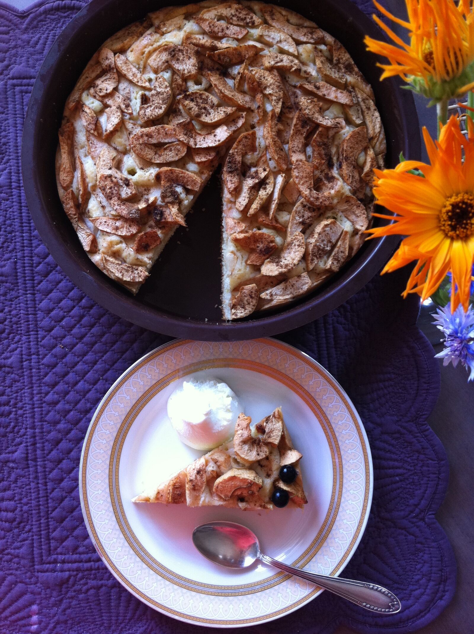 Apple iPhone 4 sample photo. Cake, apple cake, food photography