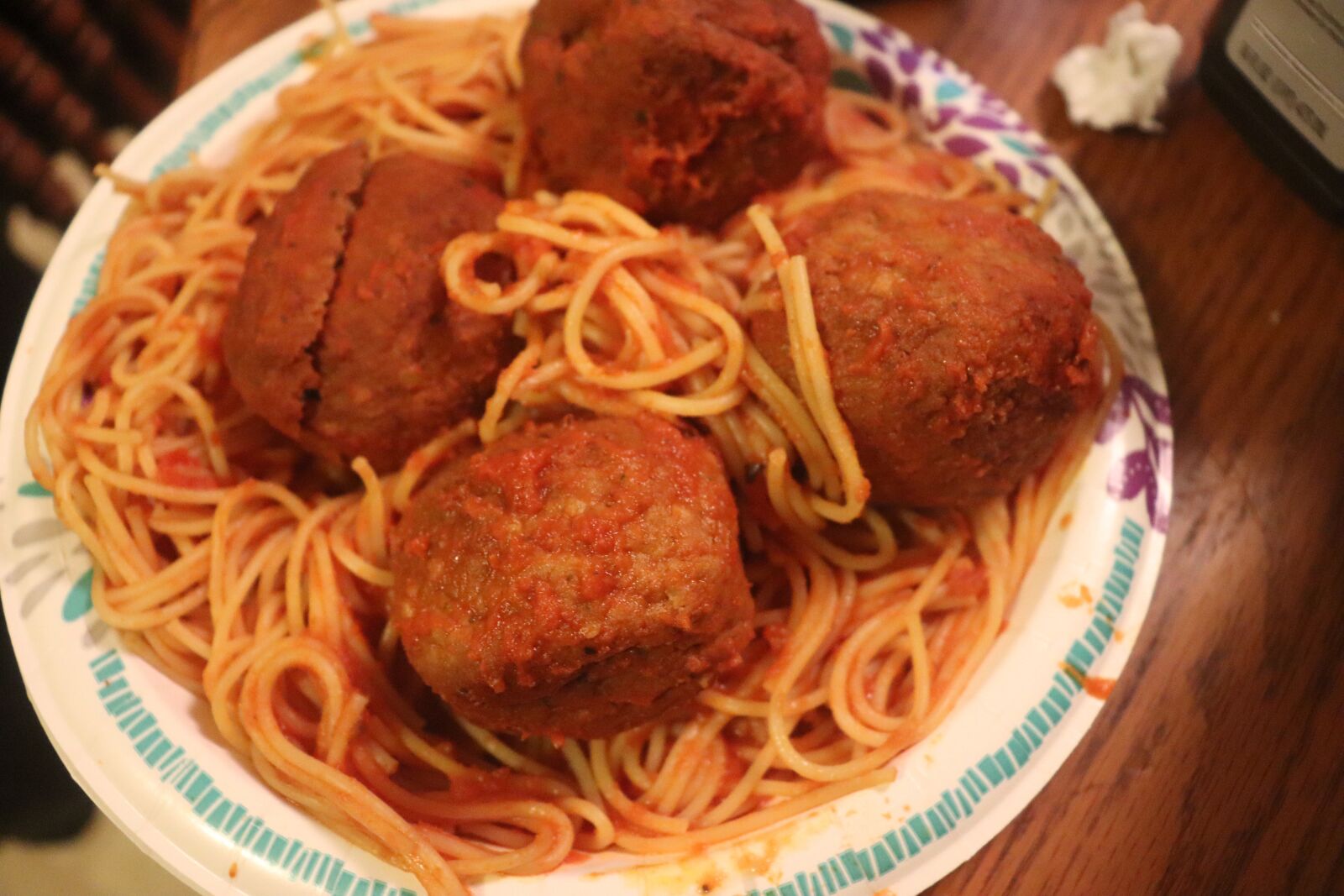 Canon EF-S 18-55mm F4-5.6 IS STM sample photo. Meatballs, pasta, spaghetti photography