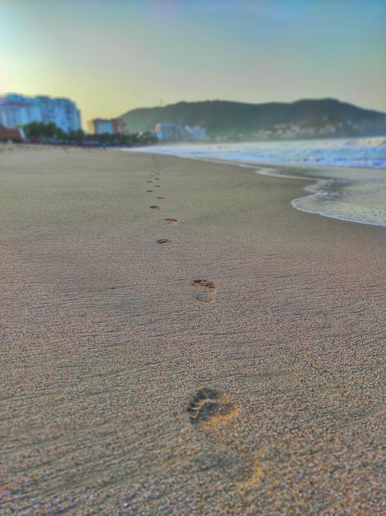 Xiaomi Redmi Note 9 Pro sample photo. Footprint, sky, beach photography