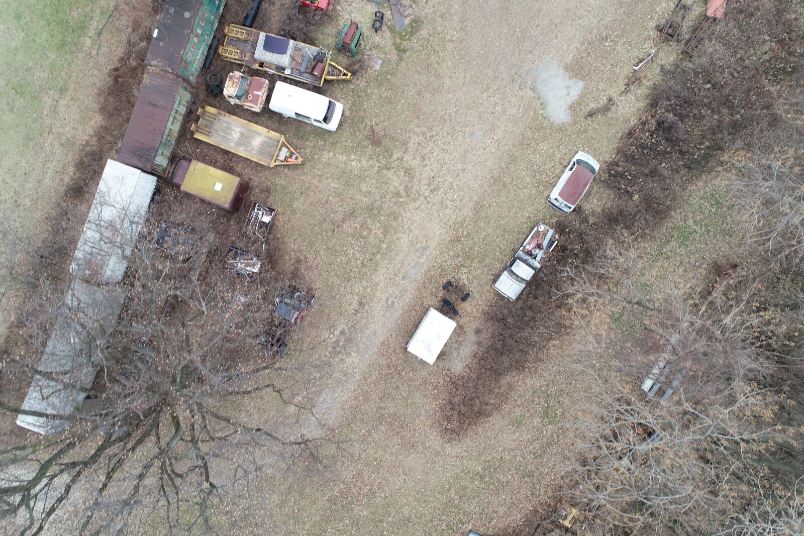 DJI FC6310 sample photo. Vehicles, yard, salvage photography