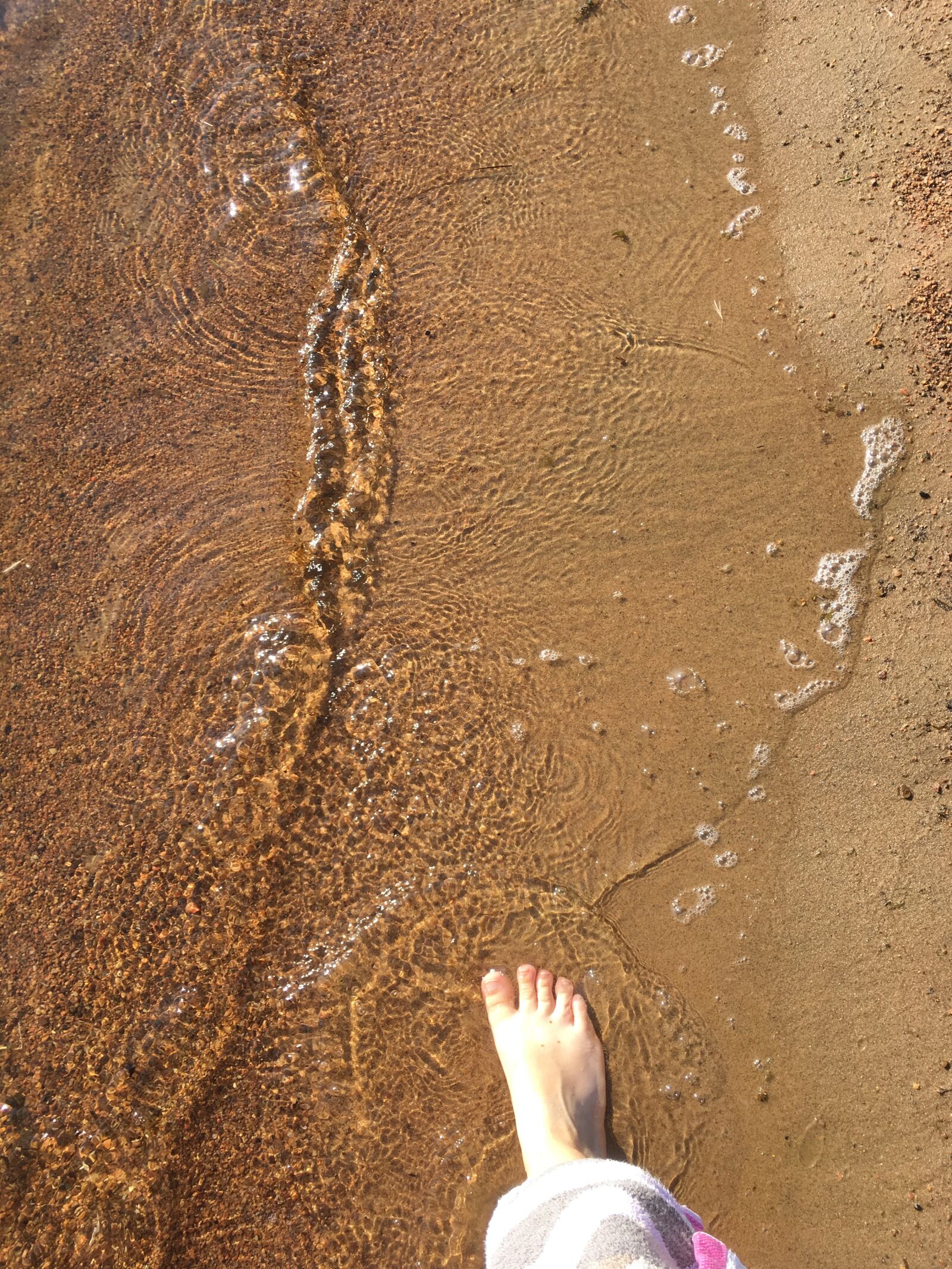 iPhone SE back camera 4.15mm f/2.2 sample photo. Beach, foot, waves photography