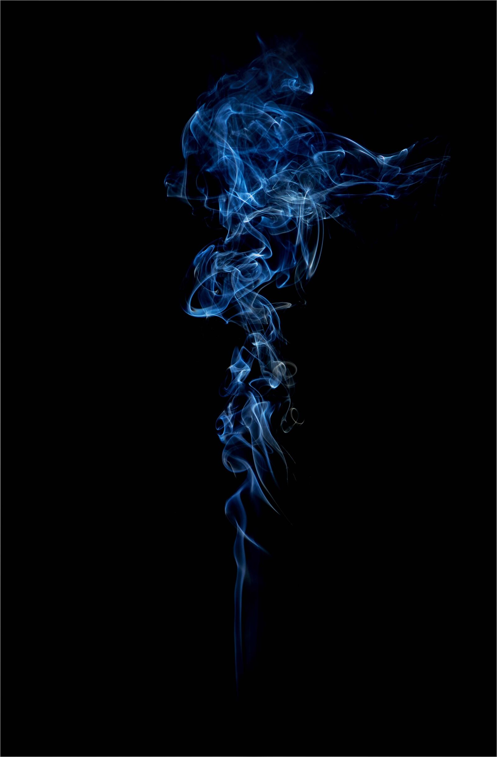 Nikon D7100 sample photo. Smoke, blue, joss sticks photography