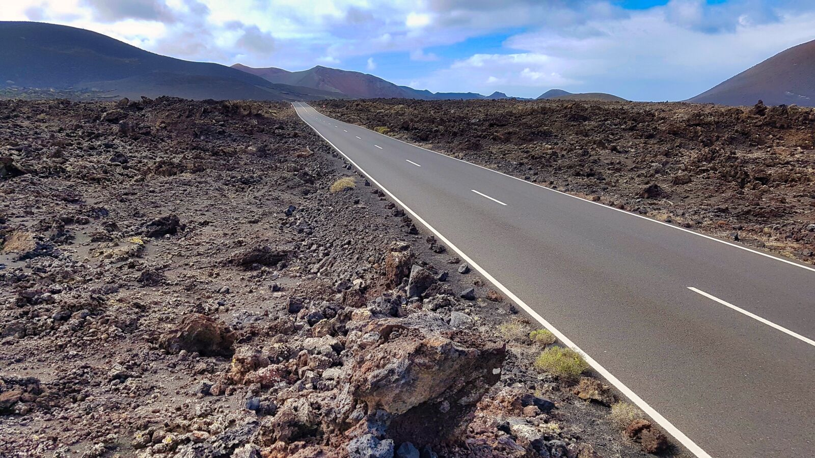 Samsung Galaxy S7 sample photo. Road, lava, lanzarote photography