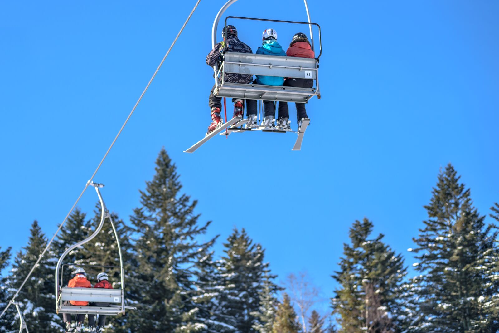 Nikon D750 sample photo. Ski lift, skis, skiers photography