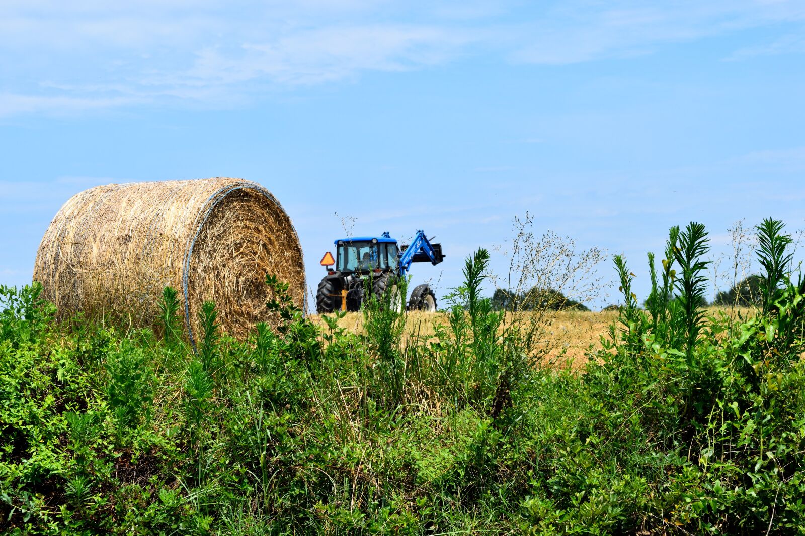 Nikon D3300 sample photo. Hay, bales, tractor photography