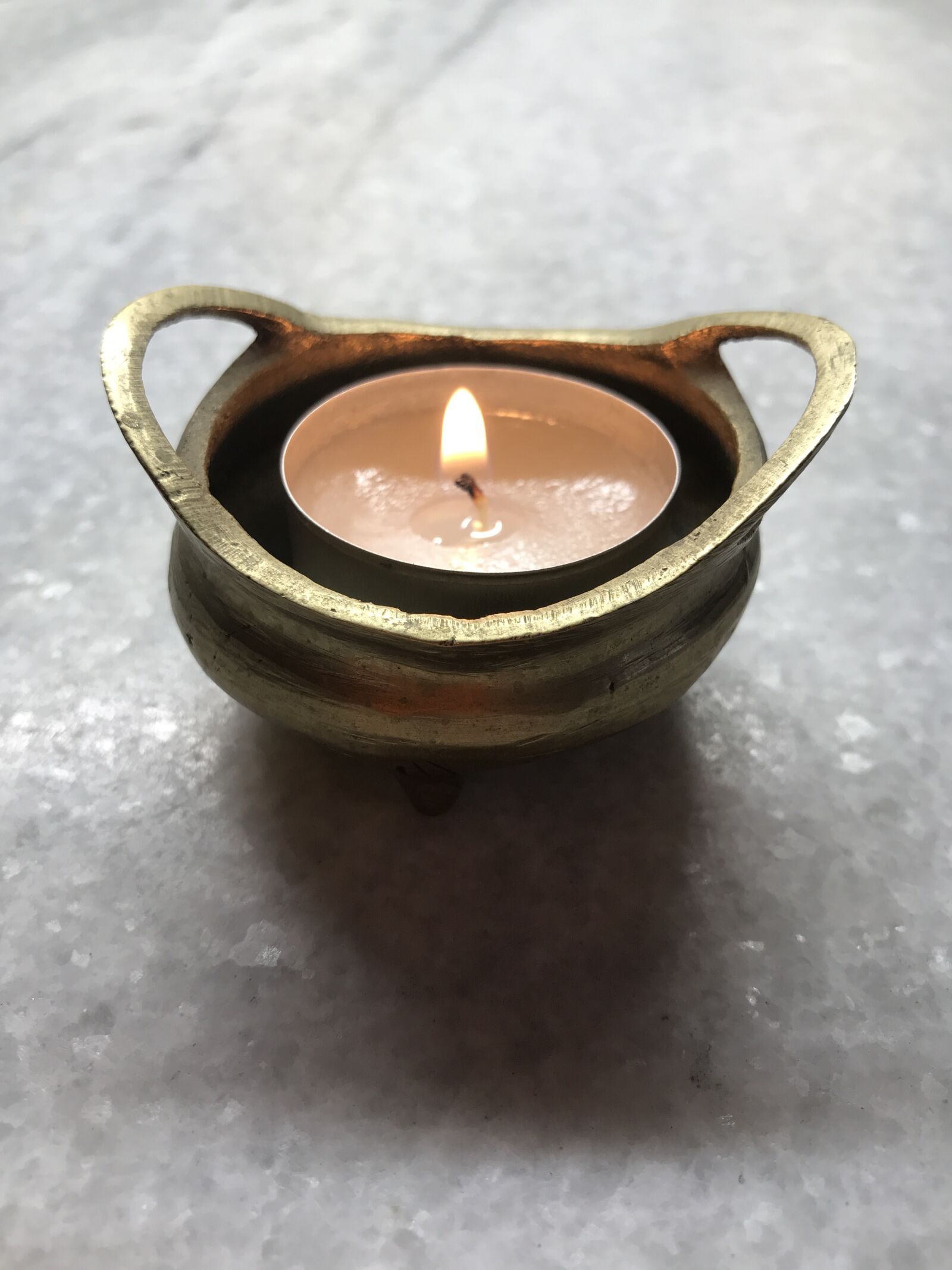 Apple iPhone 7 sample photo. Brass, candle, flame photography