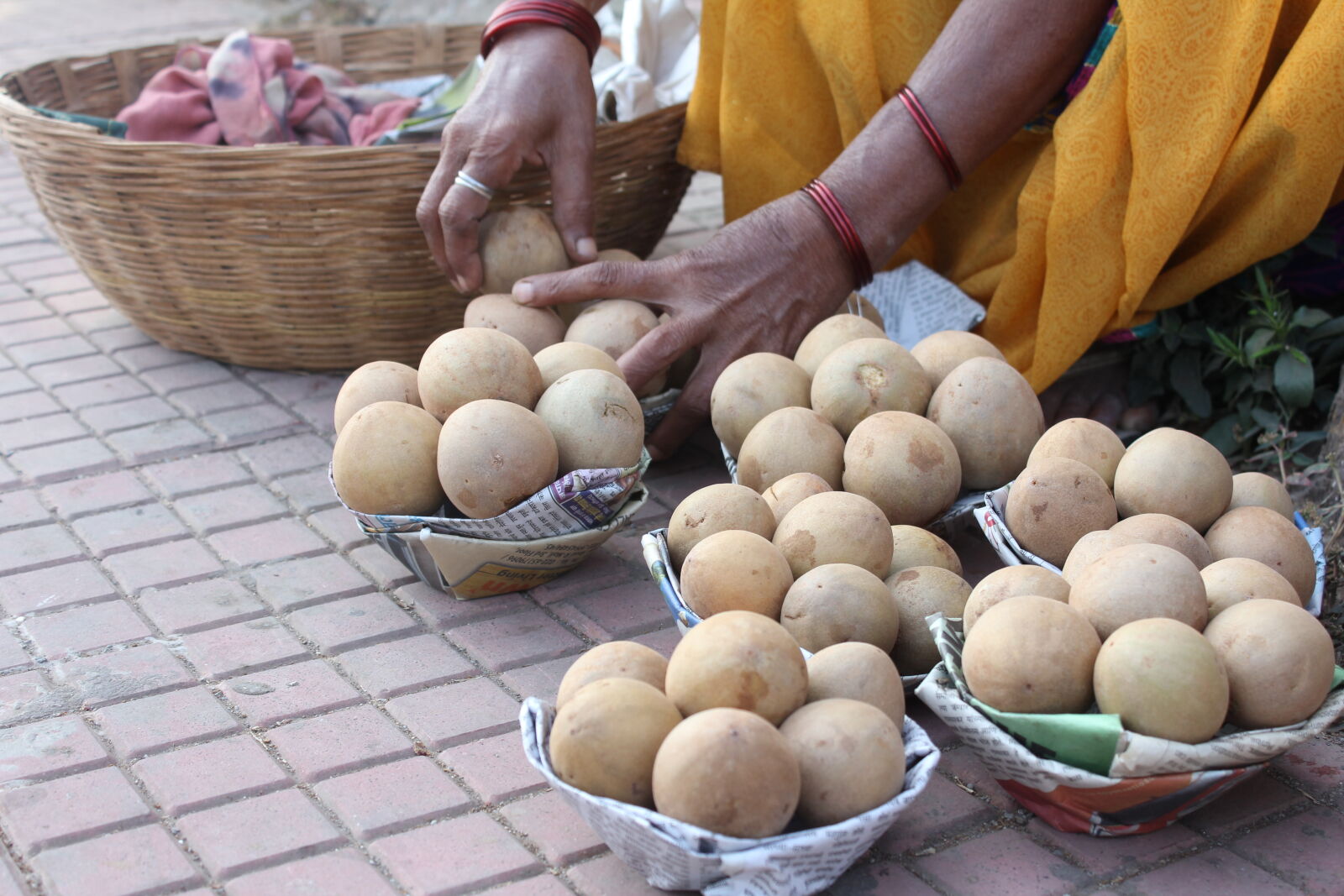 Canon EOS 60D sample photo. Basket, fruits, lady, village photography