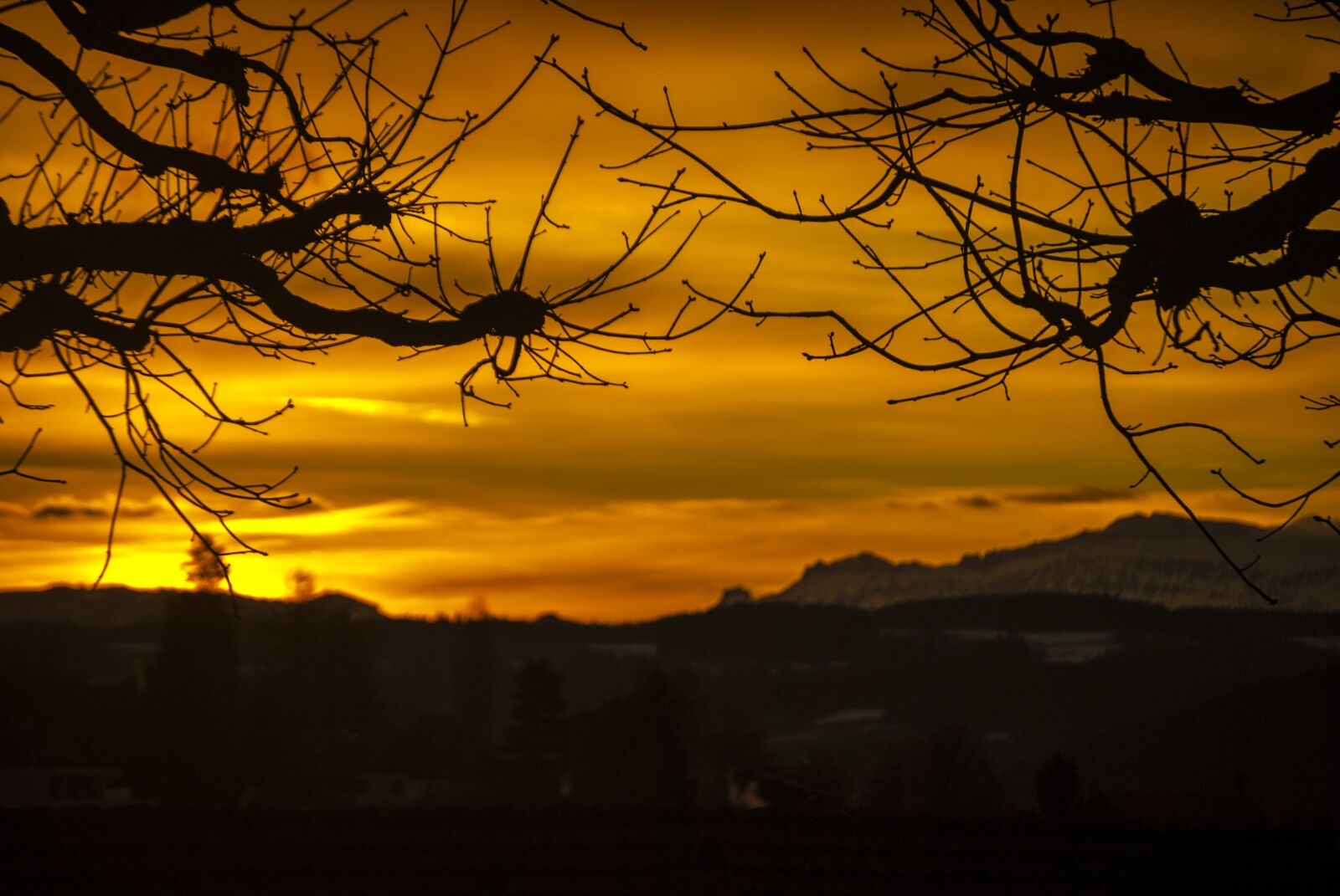 Nikon D3000 sample photo. Sunset, valley, emmental photography