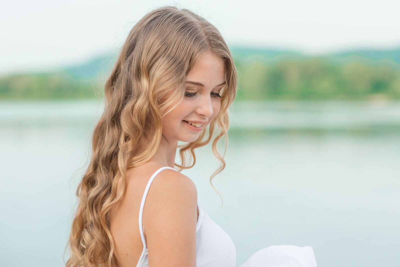 Nikon D610 sample photo. Girl, woman, lake photography
