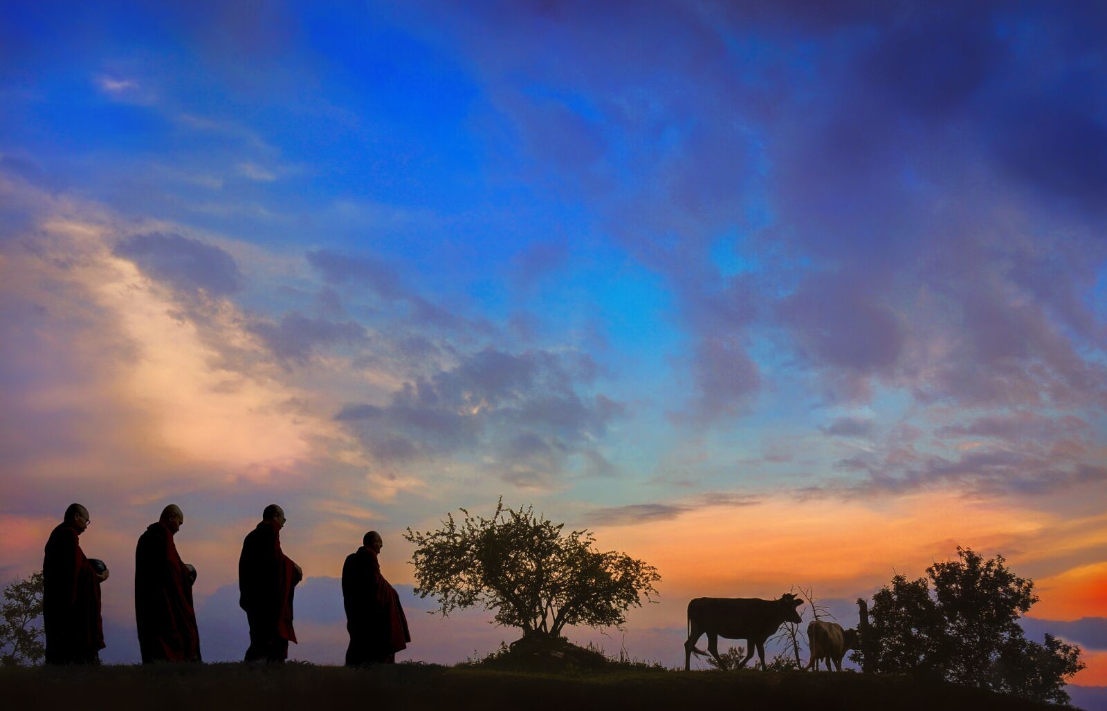 Sony Alpha NEX-5T sample photo. Dawn, monks, morning pindacara photography