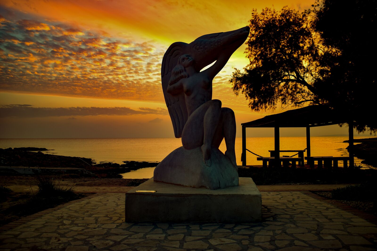 Nikon D3300 sample photo. Statue, sculpture, sunset photography